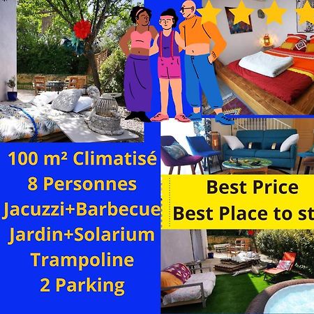 Cool Mediterranean Life 8 People Jacuzzi Barbecue Gametrampoline 2 Parking Villa Beziers Luaran gambar