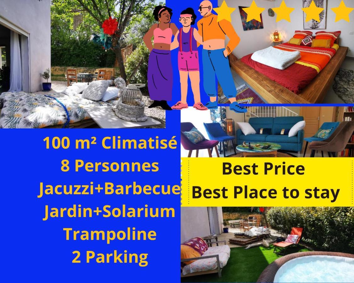 Cool Mediterranean Life 8 People Jacuzzi Barbecue Gametrampoline 2 Parking Villa Beziers Luaran gambar